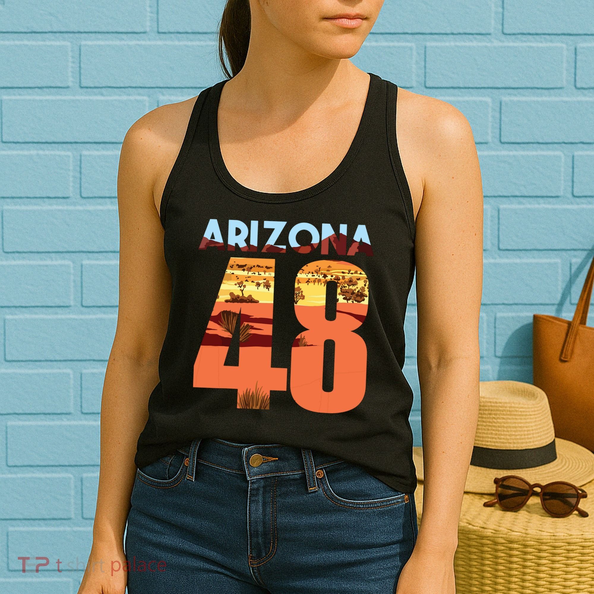 Arizona 48th State Souvenir Arizona 48 Cactus Women's Tank Top