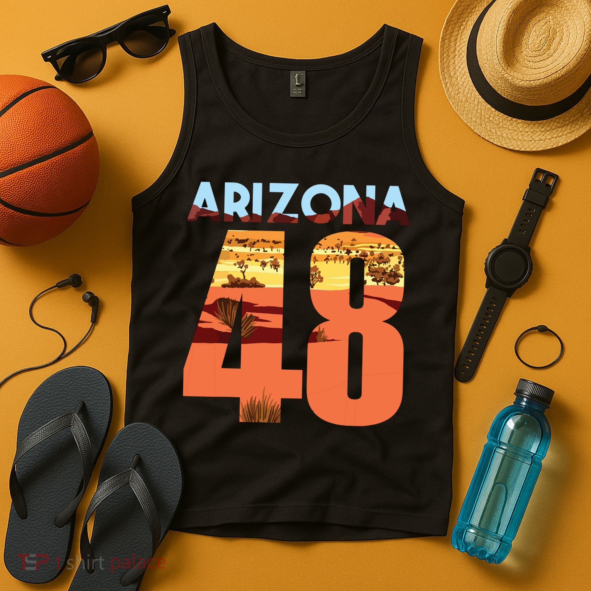 Arizona 48th State Souvenir Arizona 48 Cactus Tank Top