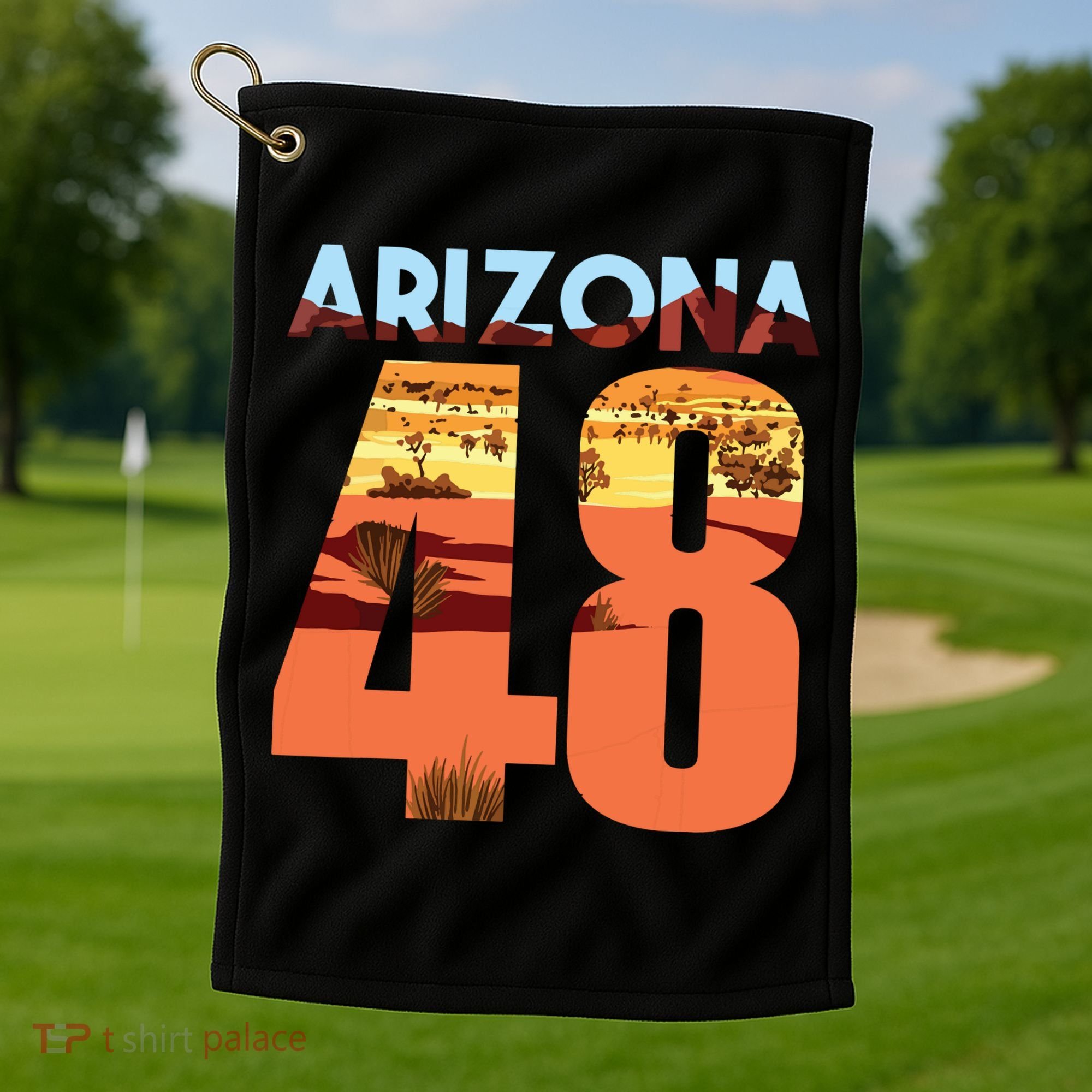 Arizona 48th State Souvenir Arizona 48 Cactus Golf Towel