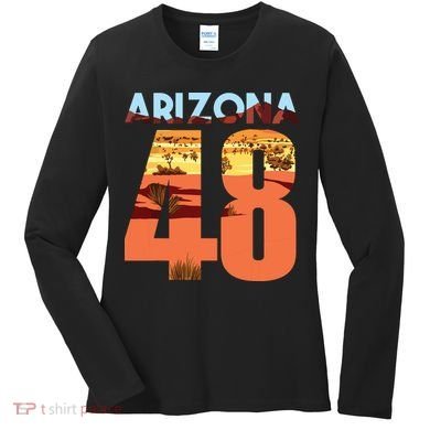 Arizona 48th State Souvenir Arizona 48 Cactus Women's Long Sleeve Shirt