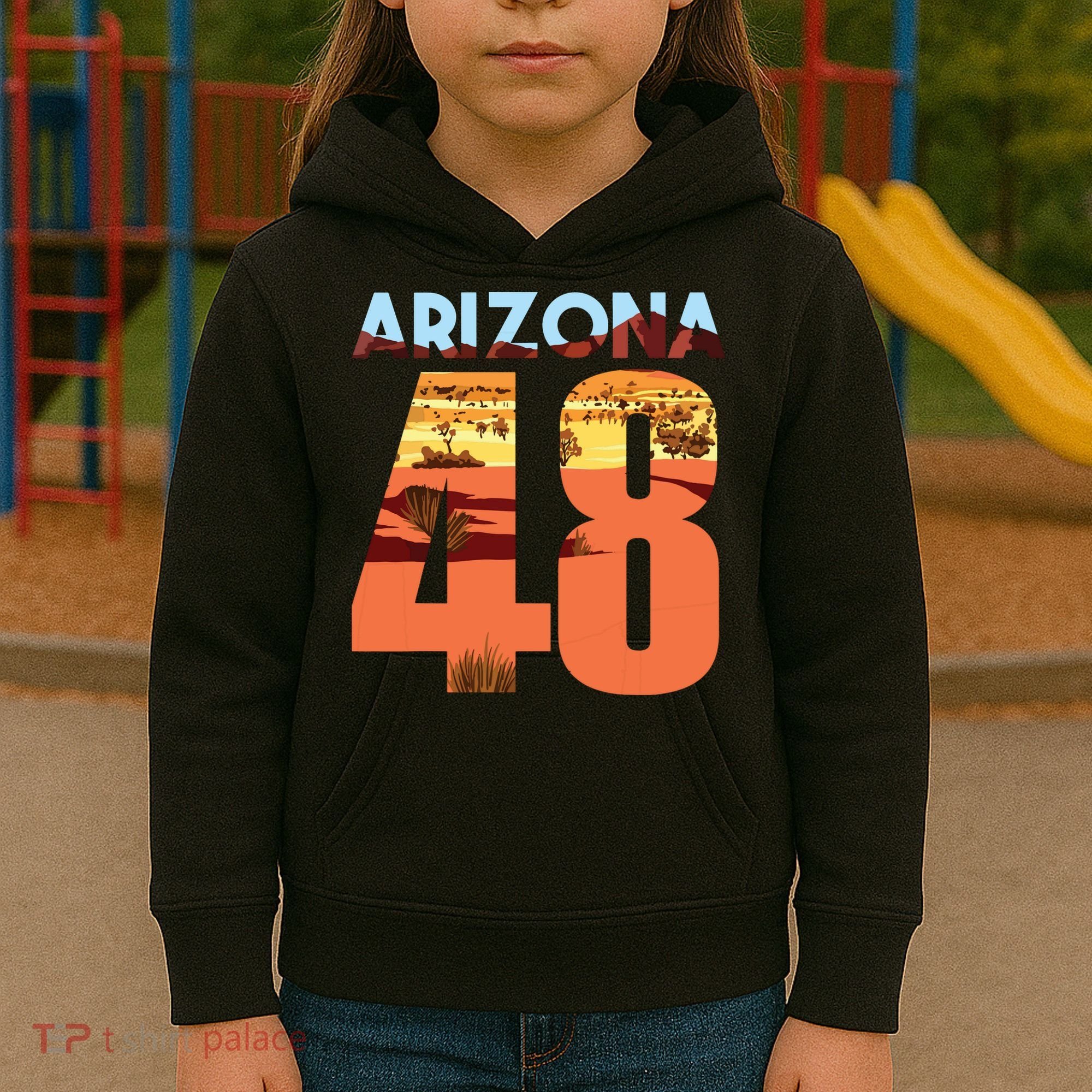 Arizona 48th State Souvenir Arizona 48 Cactus Kids Hoodie