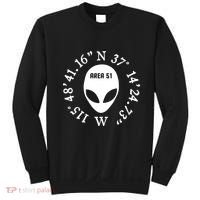 Area 51 Coordinates Ufo Alien Funny Sweatshirt thumb 0