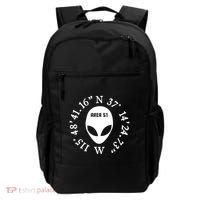 Area 51 Coordinates Ufo Alien Funny Backpack thumb 0