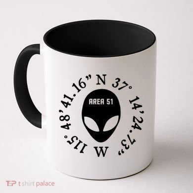 Area 51 Coordinates Ufo Alien Funny Coffee Mug