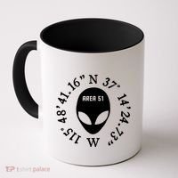 Area 51 Coordinates Ufo Alien Funny Coffee Mug thumb 0