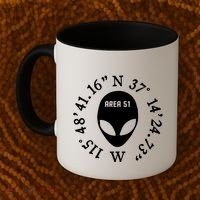 Area 51 Coordinates Ufo Alien Funny Coffee Mug thumb 2