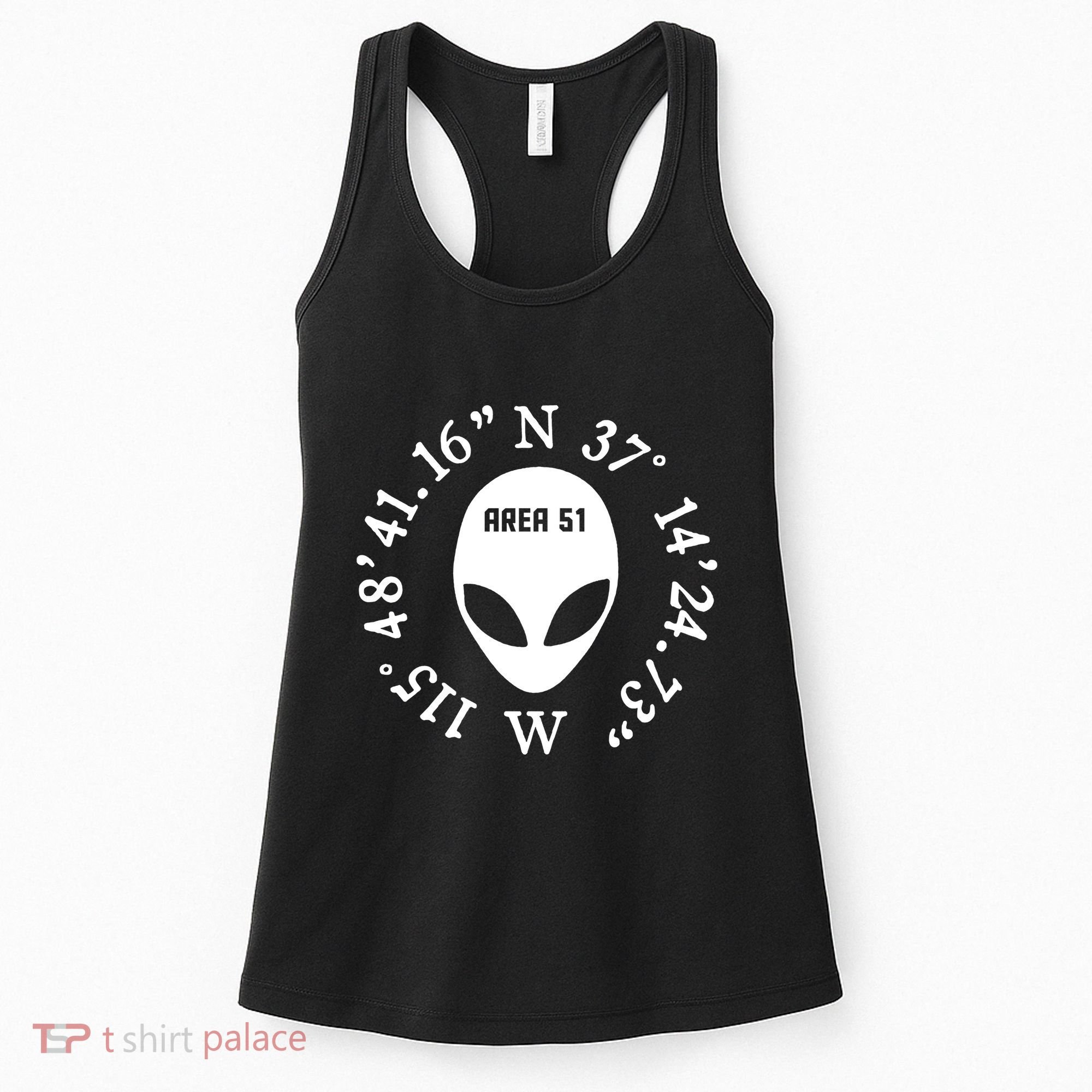 Area 51 Coordinates Ufo Alien Funny Women's Tank Top
