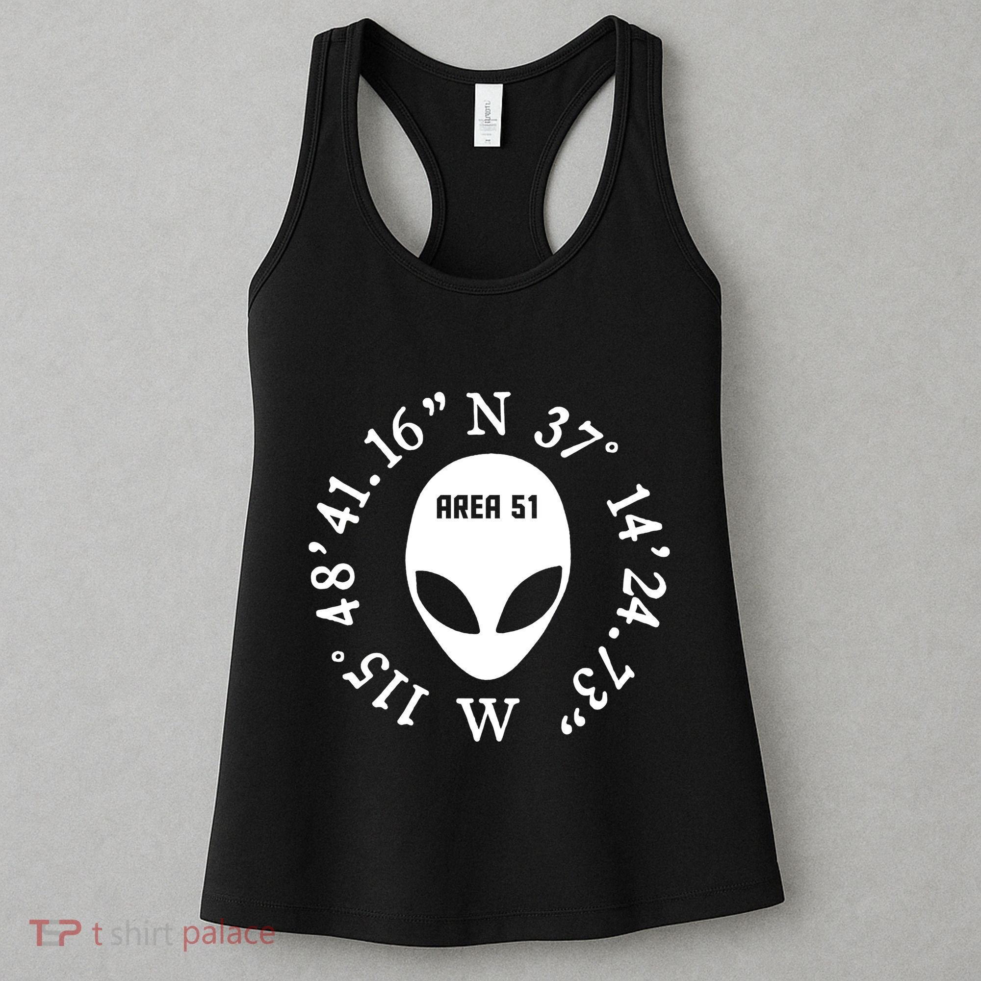 Area 51 Coordinates Ufo Alien Funny Women's Tank Top