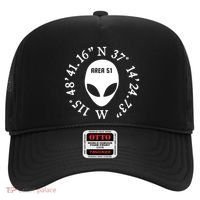 Area 51 Coordinates Ufo Alien Funny Hat thumb 0