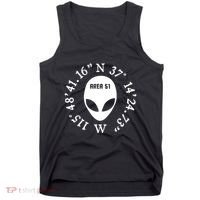 Area 51 Coordinates Ufo Alien Funny Tank Top thumb 0