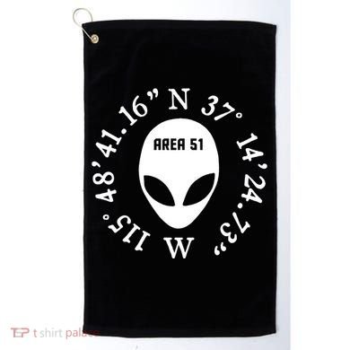 Area 51 Coordinates Ufo Alien Funny Golf Towel