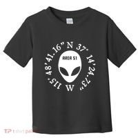 Area 51 Coordinates Ufo Alien Funny Toddler T-Shirt thumb 0