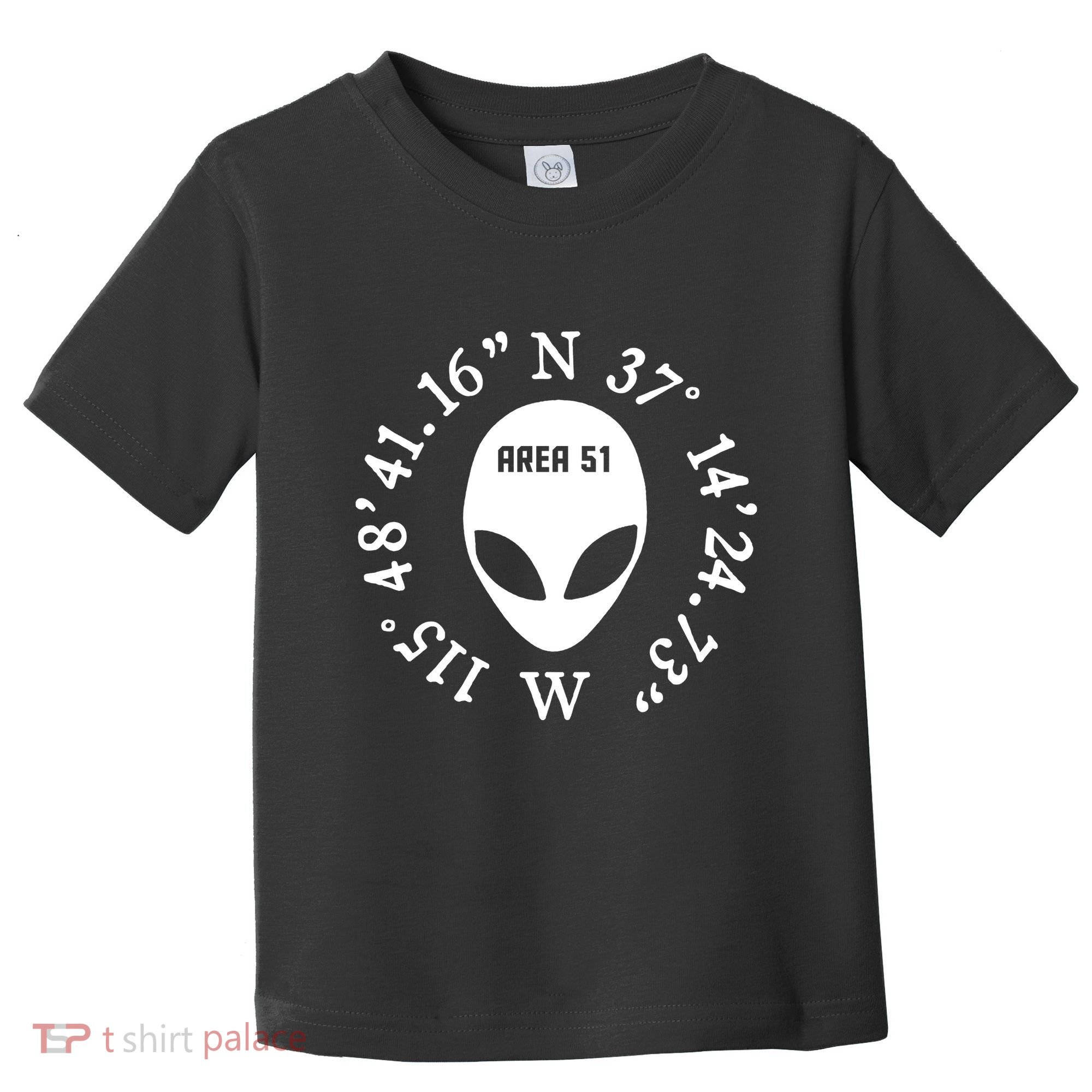 Area 51 Coordinates Ufo Alien Funny Toddler T-Shirt