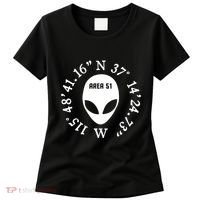 Area 51 Coordinates Ufo Alien Funny Women's T-Shirt thumb 0