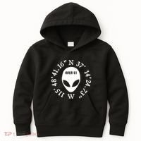 Area 51 Coordinates Ufo Alien Funny Kids Hoodie thumb 0