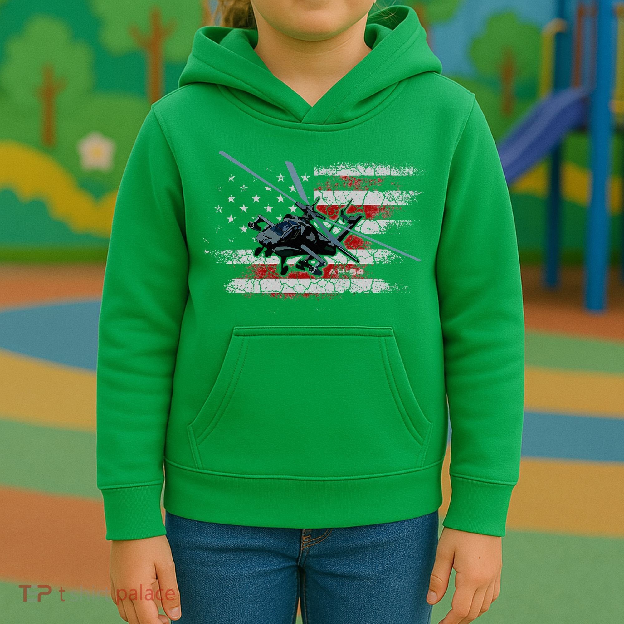 Ah 64 Apache Bringing In The Muscle Veteran Gifts Kids Hoodie