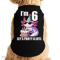   Axolotl 6th Birthday - I M 6 Lets Party Alotl Doggie Tank thumb 0