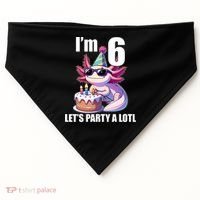   Axolotl 6th Birthday - I M 6 Lets Party Alotl USA-Made Doggie Bandana thumb 0