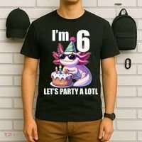   Axolotl 6th Birthday - I M 6 Lets Party Alotl T-Shirt thumb 6