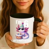   Axolotl 6th Birthday - I M 6 Lets Party Alotl Coffee Mug thumb 3