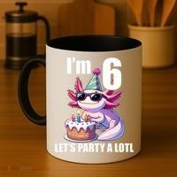   Axolotl 6th Birthday - I M 6 Lets Party Alotl Coffee Mug thumb 4