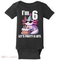   Axolotl 6th Birthday - I M 6 Lets Party Alotl Baby Bodysuit thumb 0