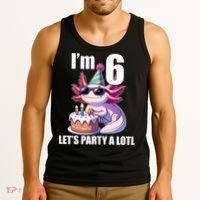   Axolotl 6th Birthday - I M 6 Lets Party Alotl Tank Top thumb 3