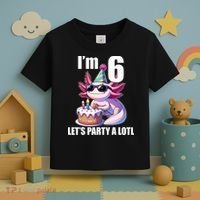   Axolotl 6th Birthday - I M 6 Lets Party Alotl Toddler T-Shirt thumb 3