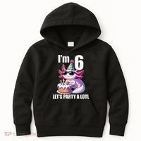   Axolotl 6th Birthday - I M 6 Lets Party Alotl Kids Hoodie thumb 0