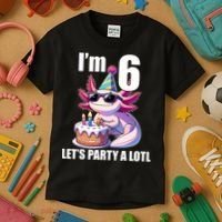   Axolotl 6th Birthday - I M 6 Lets Party Alotl Kids T-Shirt thumb 3