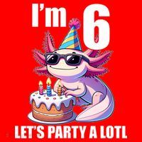   Axolotl 6th Birthday - I M 6 Lets Party Alotl Santa Hat thumb 1