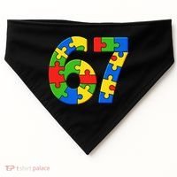 Autism 67 Puzzle 6-7 Meme Six Seven USA-Made Doggie Bandana thumb 0