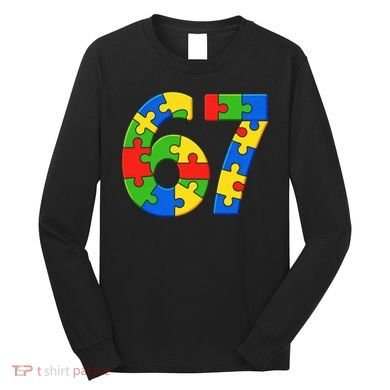 Autism 67 Puzzle 6-7 Meme Six Seven Long Sleeve Shirt