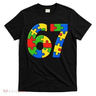 Autism 67 Puzzle 6-7 Meme Six Seven T-Shirt