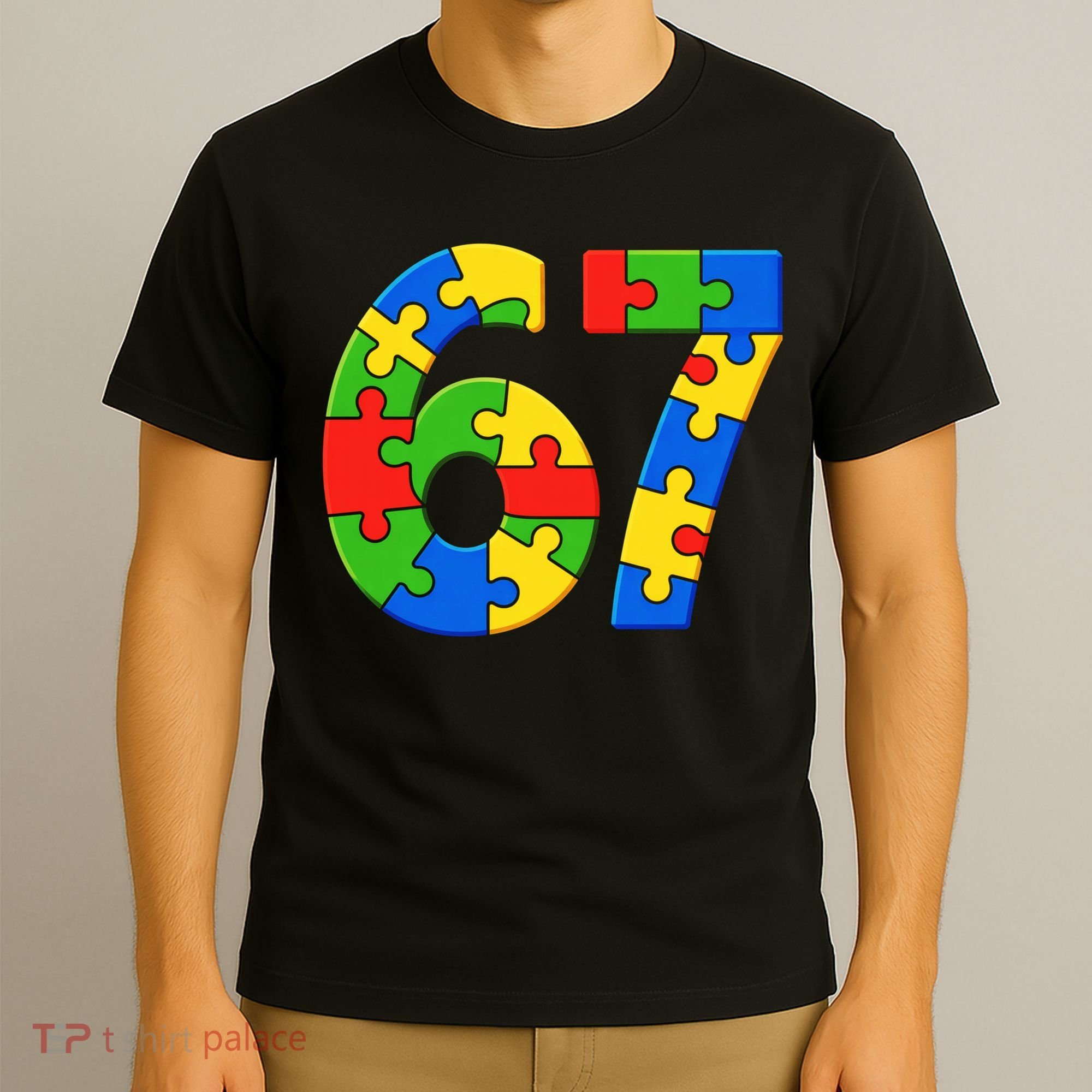 Autism 67 Puzzle 6-7 Meme Six Seven T-Shirt