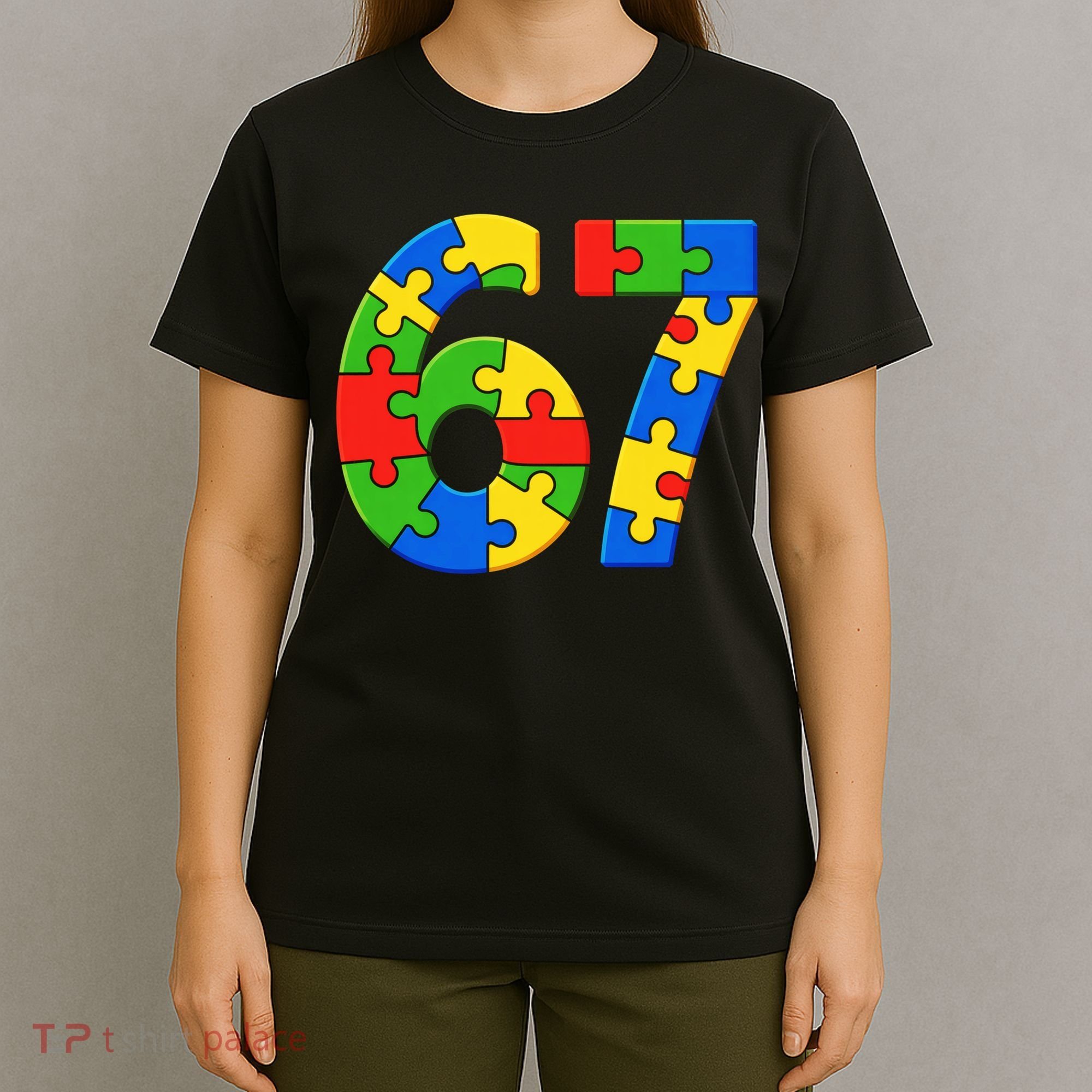 Autism 67 Puzzle 6-7 Meme Six Seven T-Shirt