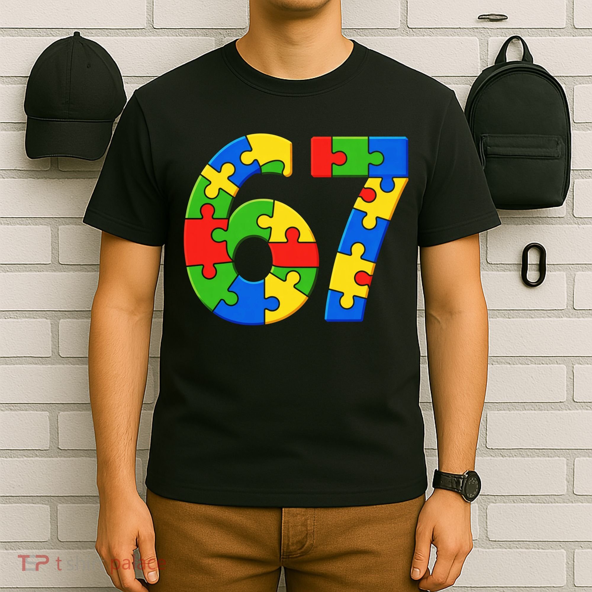 Autism 67 Puzzle 6-7 Meme Six Seven T-Shirt
