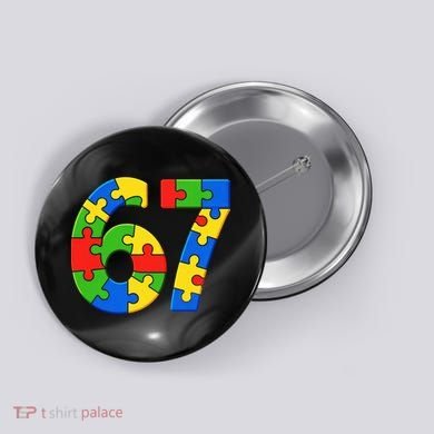 Autism 67 Puzzle 6-7 Meme Six Seven Button