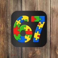 Autism 67 Puzzle 6-7 Meme Six Seven Coaster thumb 0