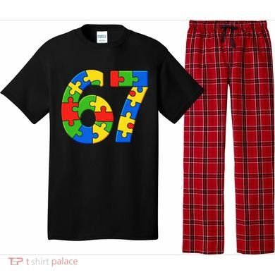 Autism 67 Puzzle 6-7 Meme Six Seven Pajama Set
