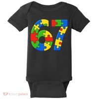 Autism 67 Puzzle 6-7 Meme Six Seven Baby Bodysuit thumb 0