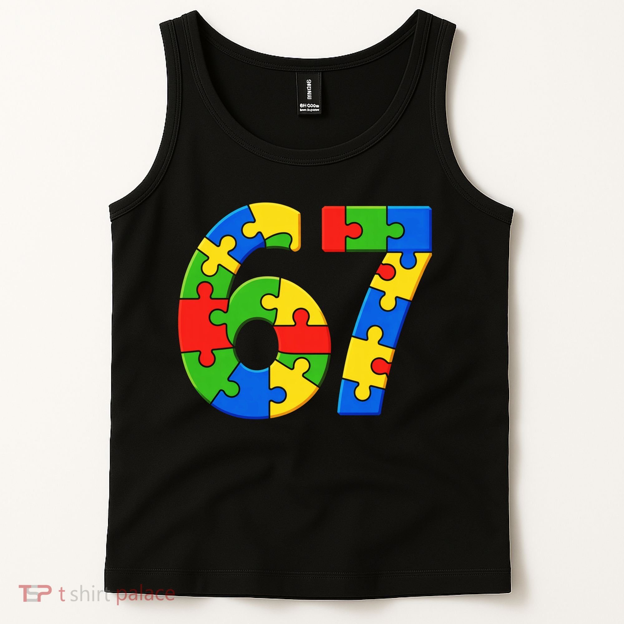 Autism 67 Puzzle 6-7 Meme Six Seven Tank Top