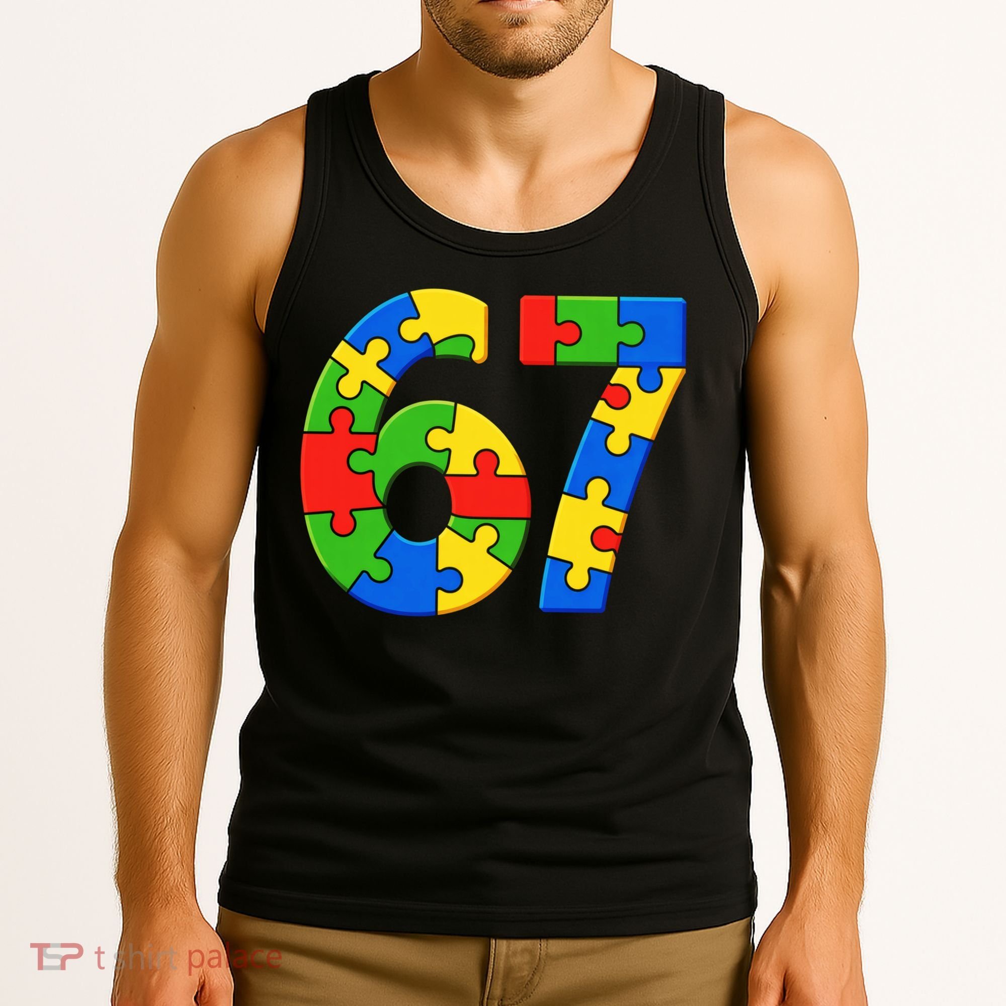 Autism 67 Puzzle 6-7 Meme Six Seven Tank Top