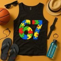 Autism 67 Puzzle 6-7 Meme Six Seven Tank Top thumb 4