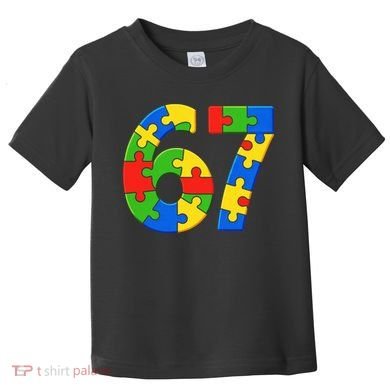 Autism 67 Puzzle 6-7 Meme Six Seven Toddler T-Shirt