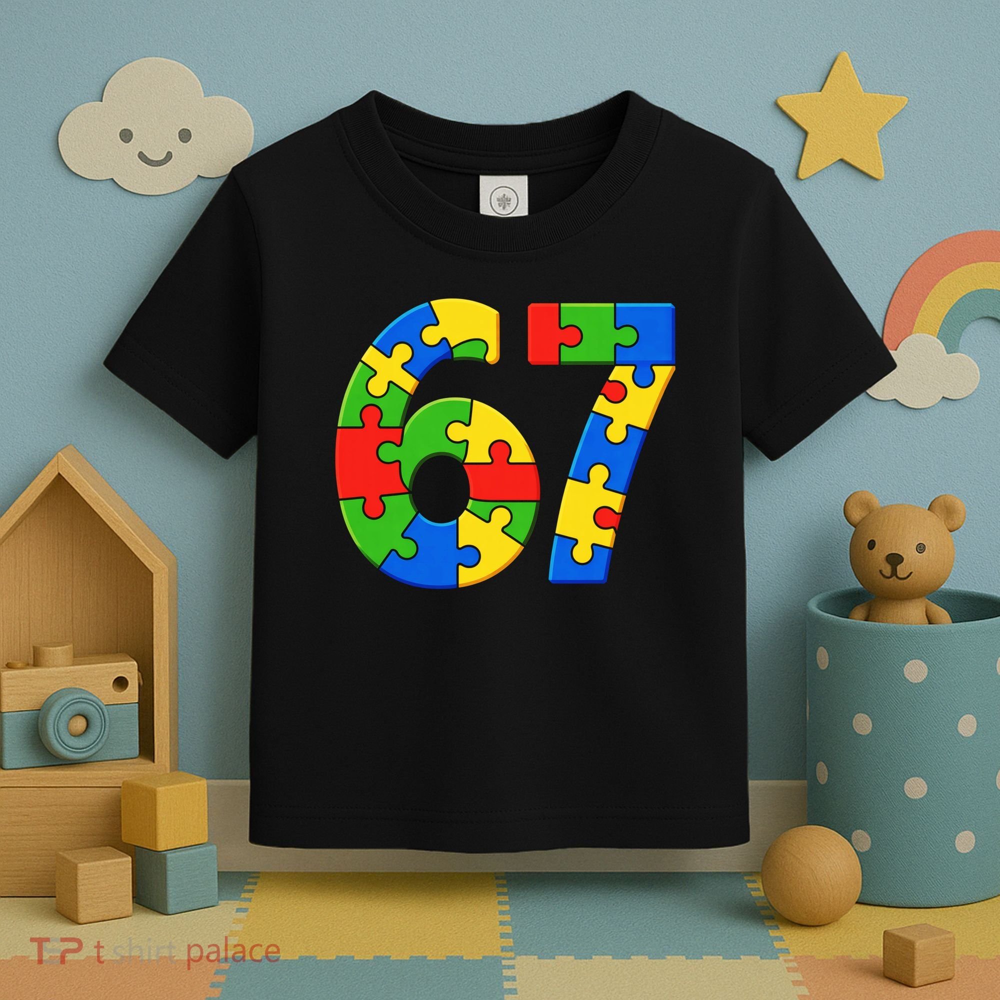 Autism 67 Puzzle 6-7 Meme Six Seven Toddler T-Shirt