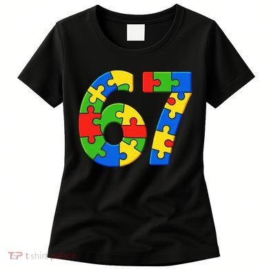 Autism 67 Puzzle 6-7 Meme Six Seven Women's T-Shirt
