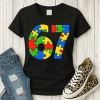 Autism 67 Puzzle 6-7 Meme Six Seven Women's T-Shirt thumb 3