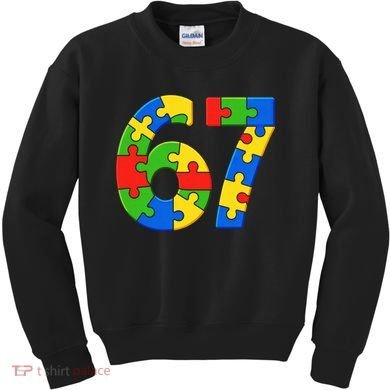 Autism 67 Puzzle 6-7 Meme Six Seven Kids Sweatshirt