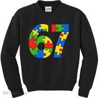 Autism 67 Puzzle 6-7 Meme Six Seven Kids Sweatshirt thumb 0